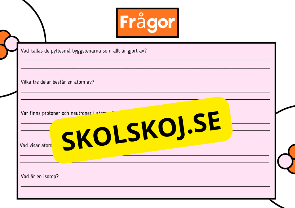 Atommodellen - Presentation - Frågor