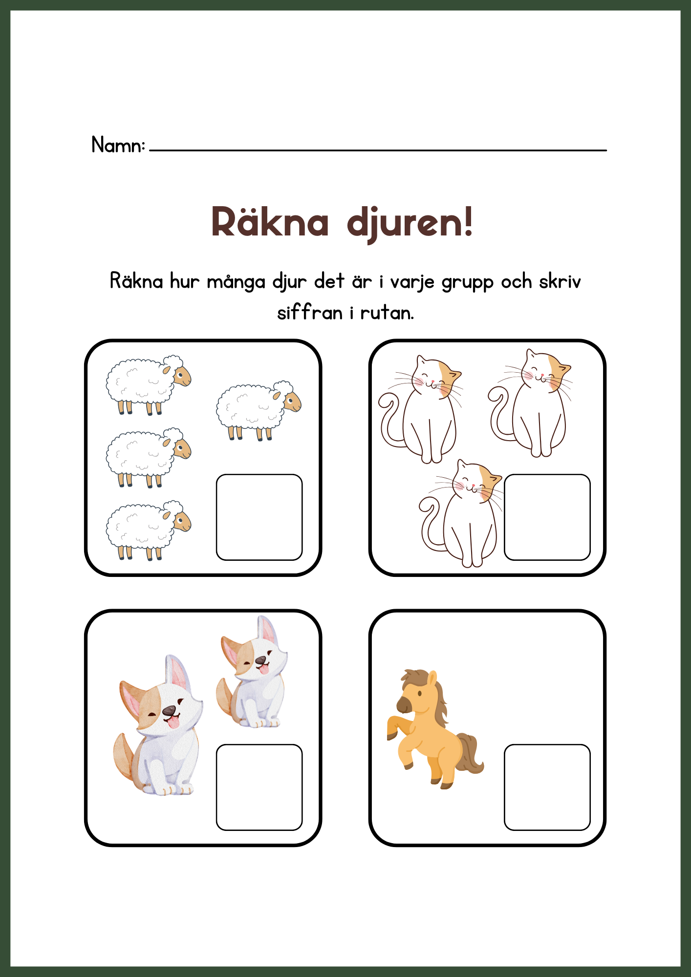 Räkna djuren
