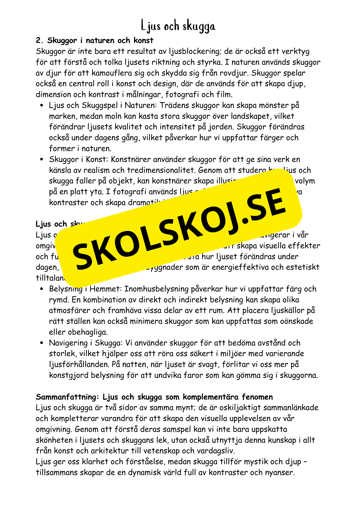 Ljusets magi årskurs 4 - 6