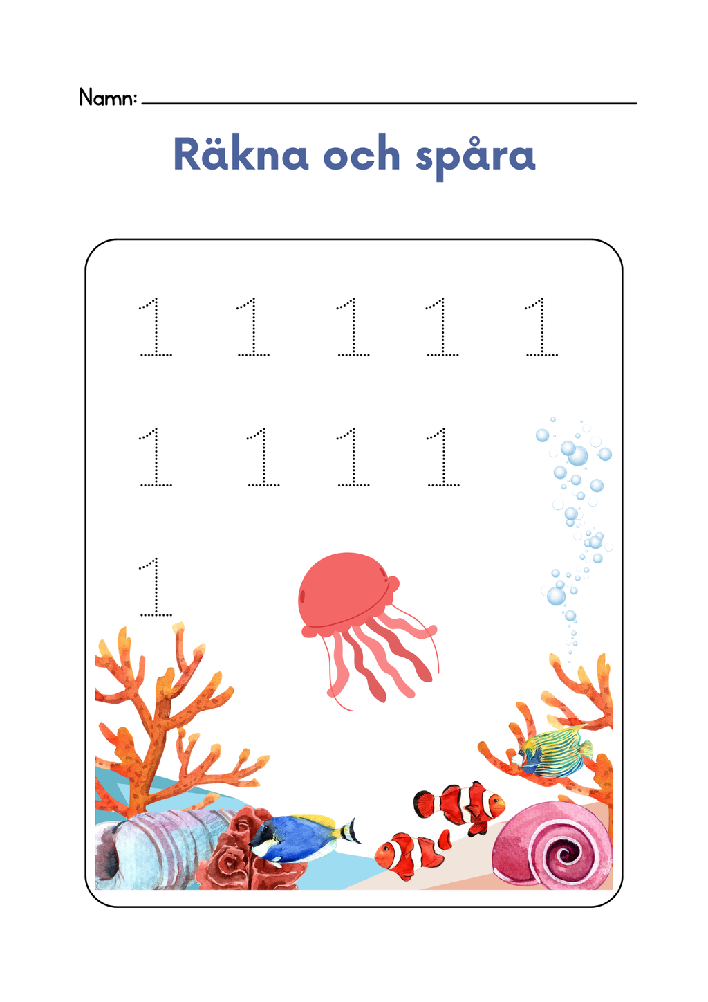 Räkna och spåra 1 - 5
