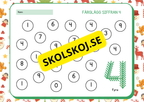 Färglägg siffran 0 - 9
