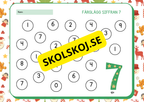 Färglägg siffran 0 - 9