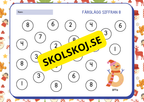 Färglägg siffran 0 - 9