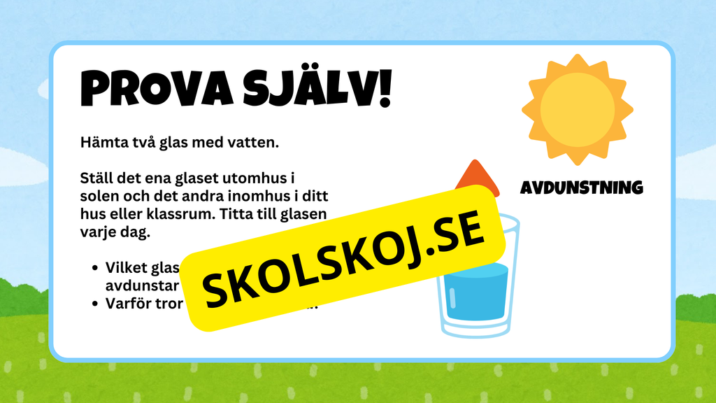 Vattnets kretslopp - Presentation + frågor