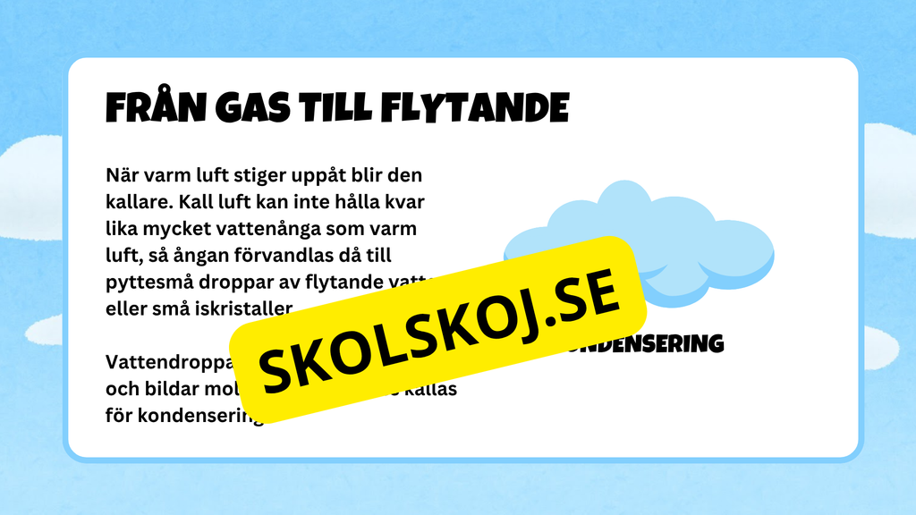 Vattnets kretslopp - Presentation + frågor