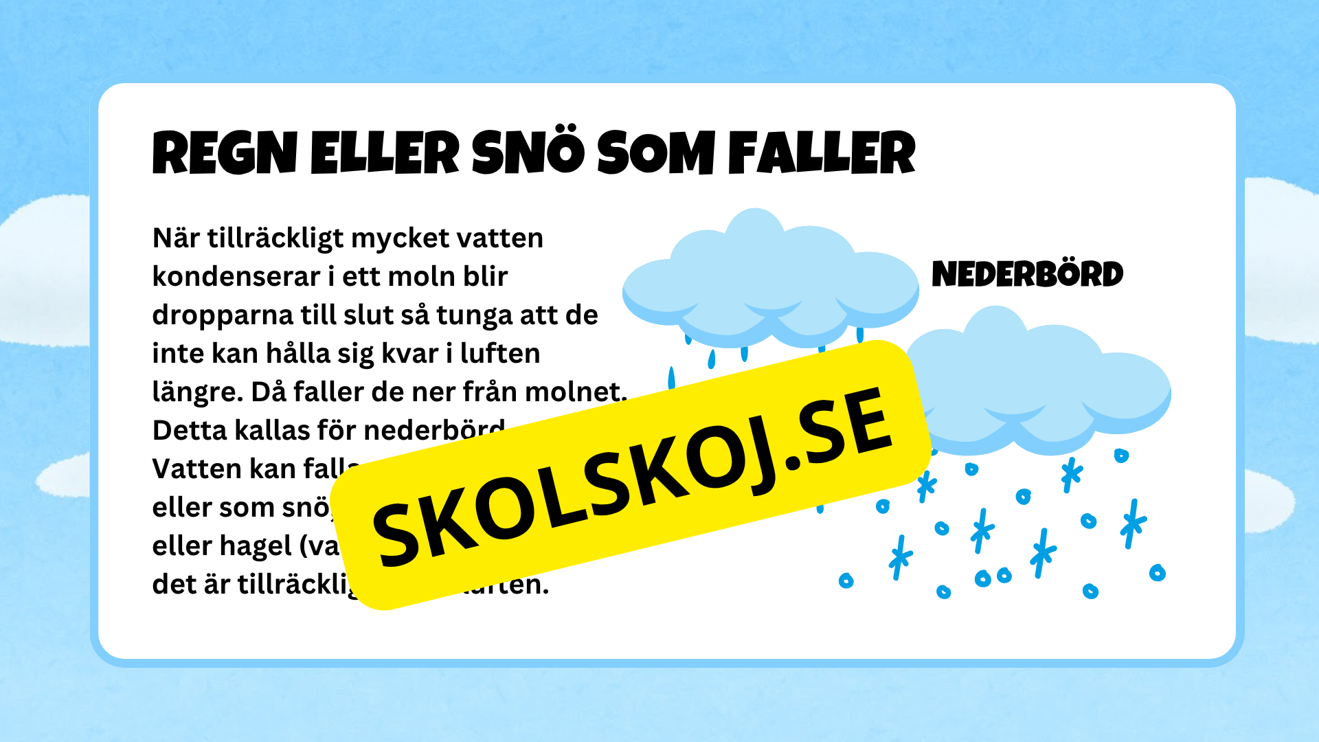 Vattnets kretslopp - Presentation + frågor