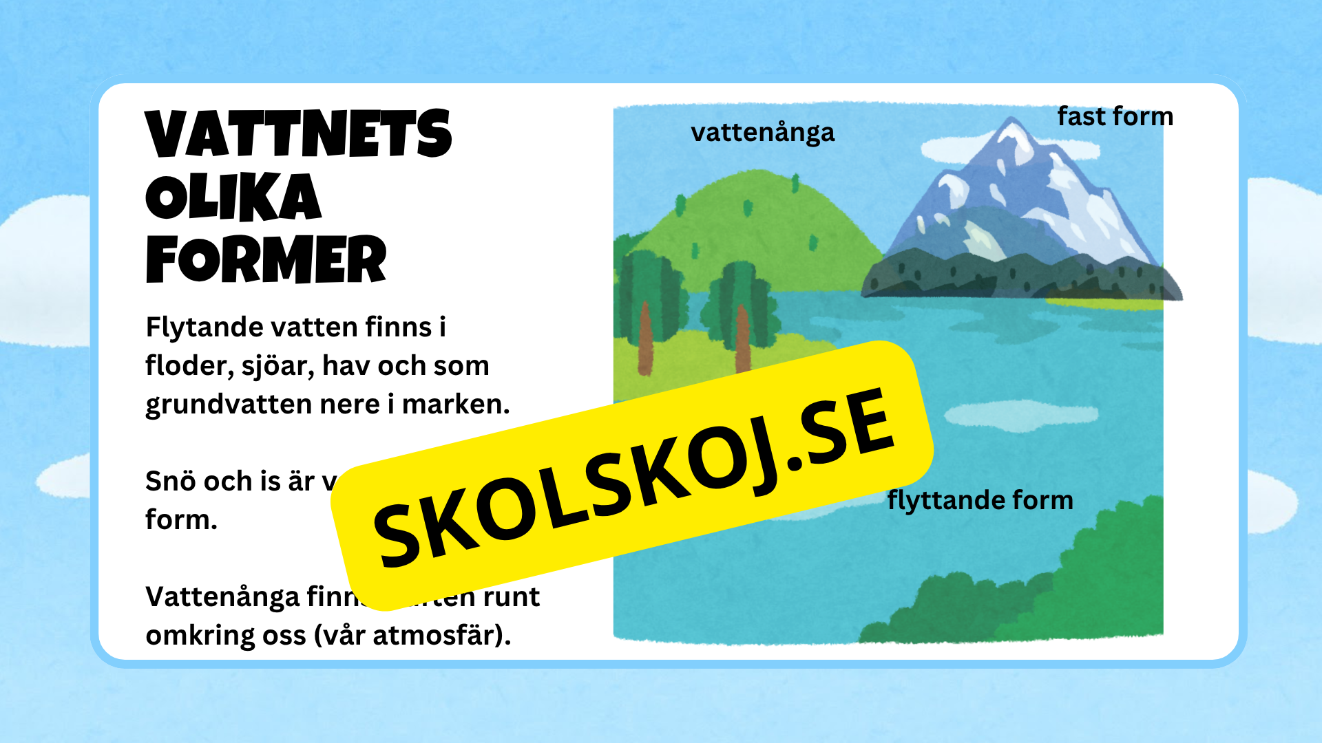Vattnets kretslopp - Presentation + frågor