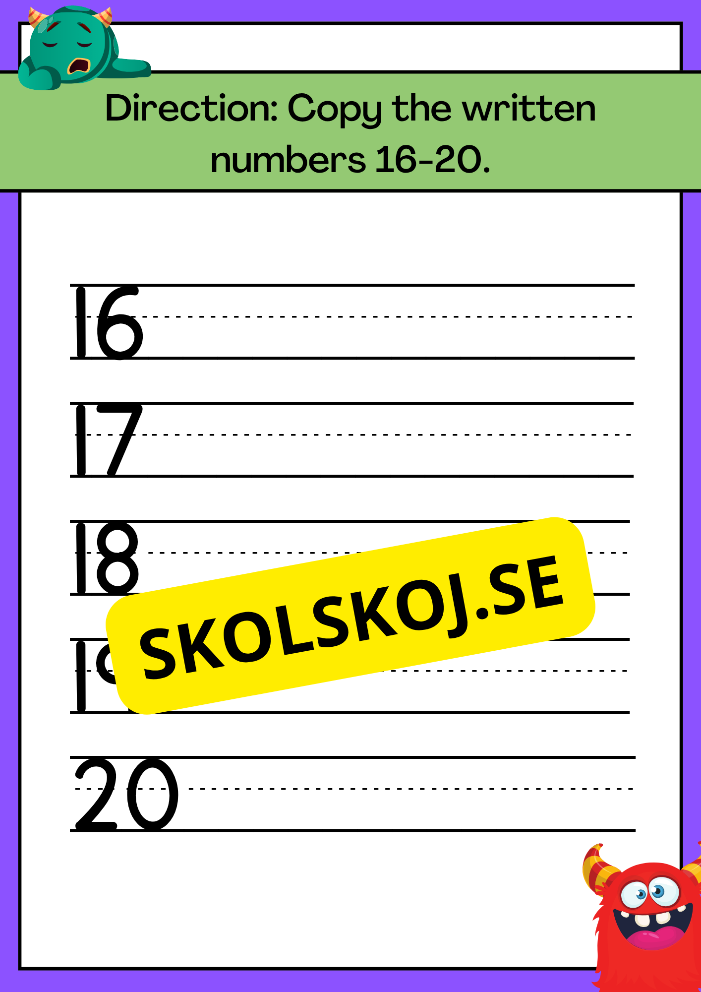 Skriv siffror och tal