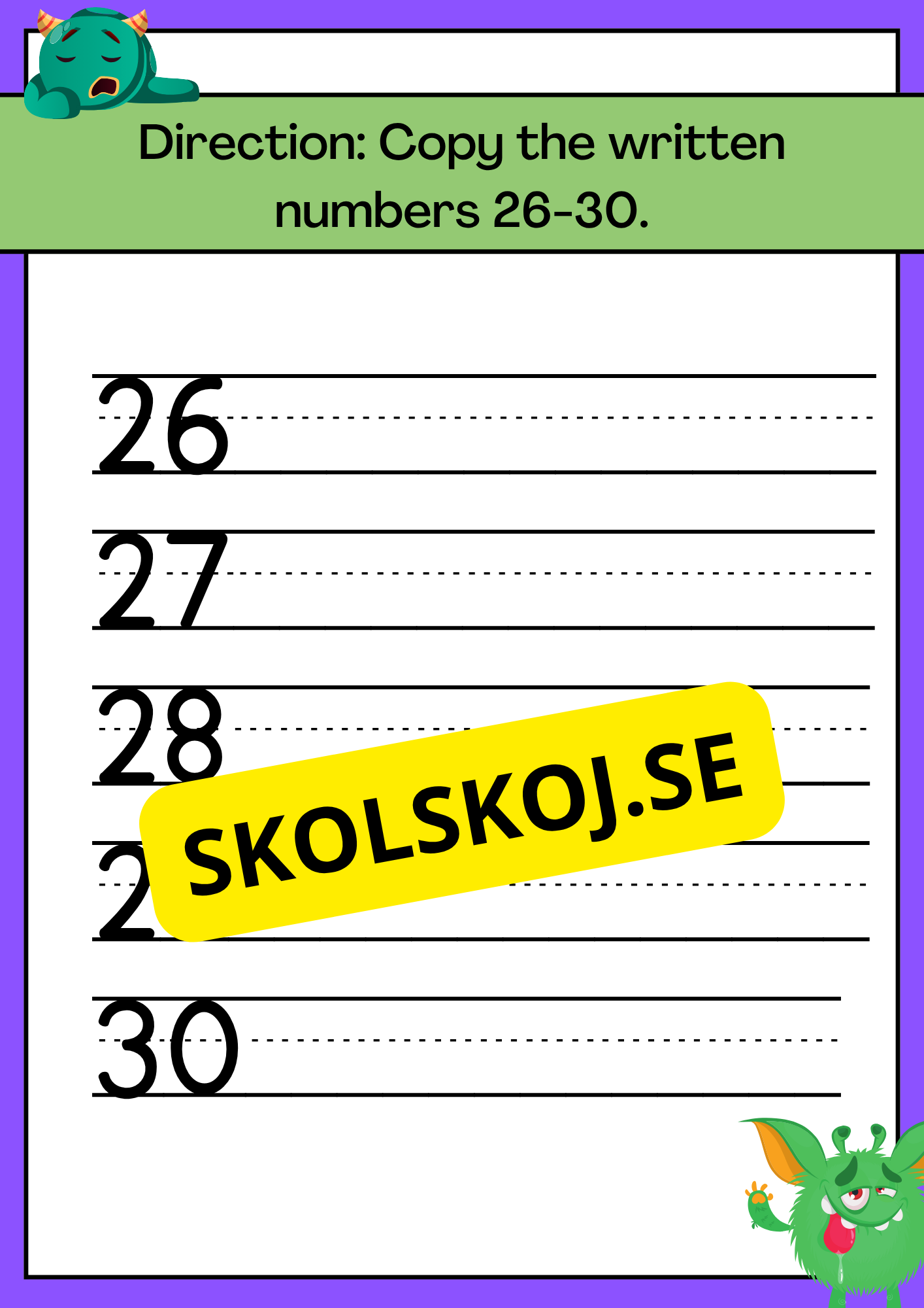 Skriv siffror och tal