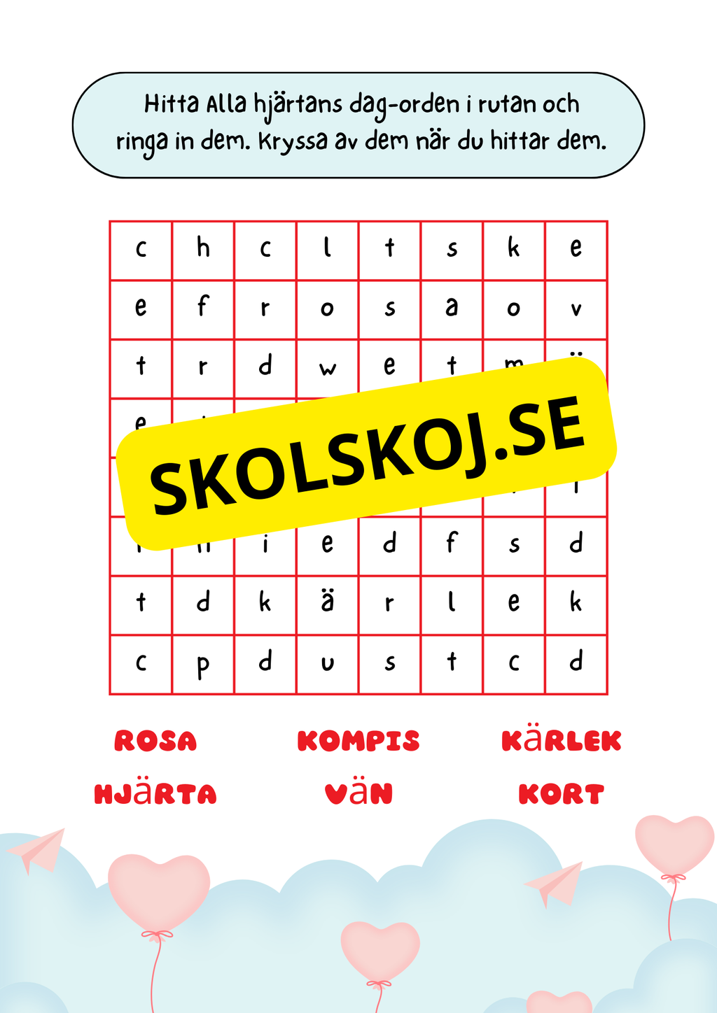 Alla hjärtans dag - Aktivitetsbok
