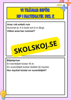 Vi tränar inför NP i matematik del E - Årskurs 6