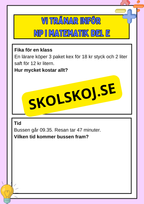 Vi tränar inför NP i matematik del E - Årskurs 6