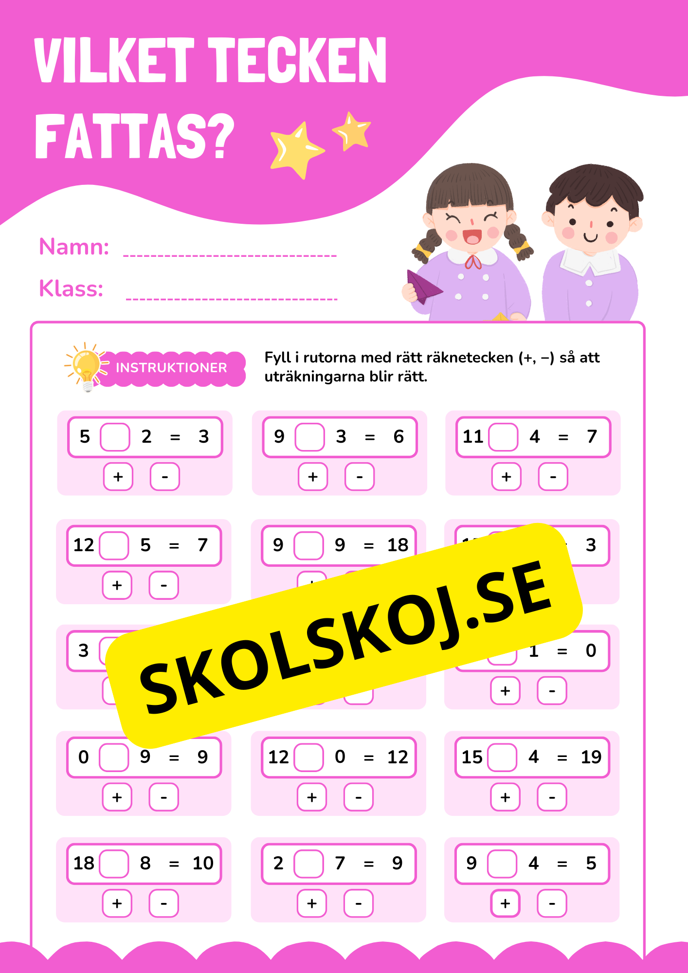 Vilket tecken fattas - Häfte