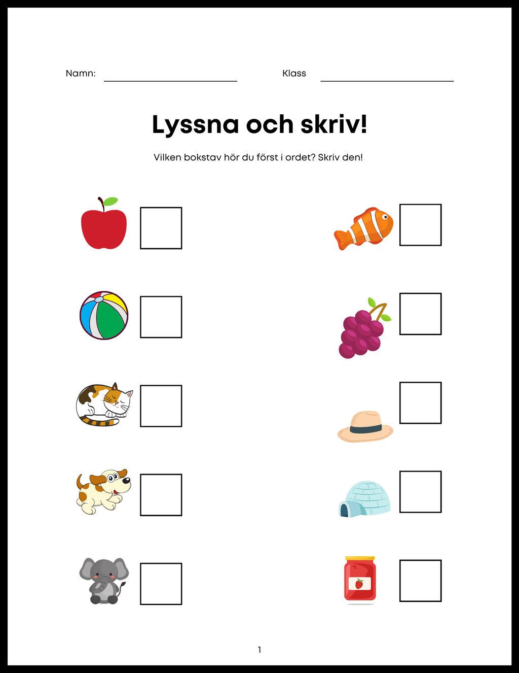 Lyssna och skriv