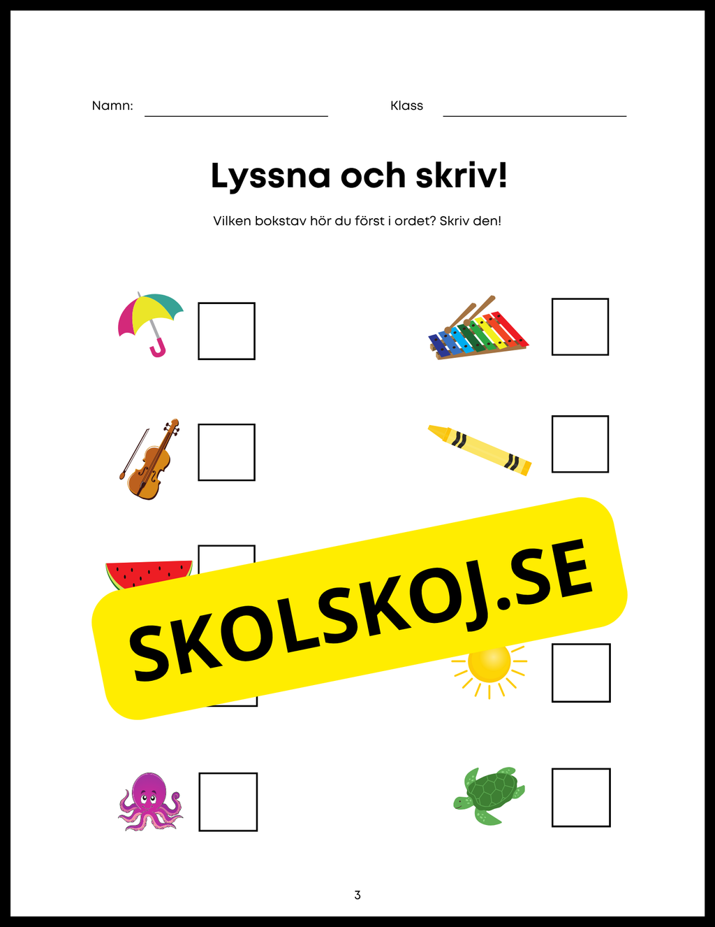Lyssna och skriv