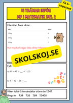 Vi tränar inför NP i matematik del 2 - Åk 5–anpassad