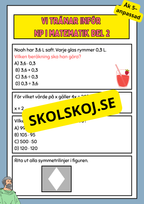 Vi tränar inför NP i matematik del 2 - Åk 5–anpassad