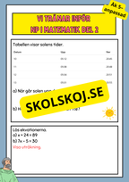 Vi tränar inför NP i matematik del 2 - Åk 5–anpassad