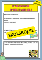 Vi tränar inför NP i matematik del 2 - Åk 5–anpassad
