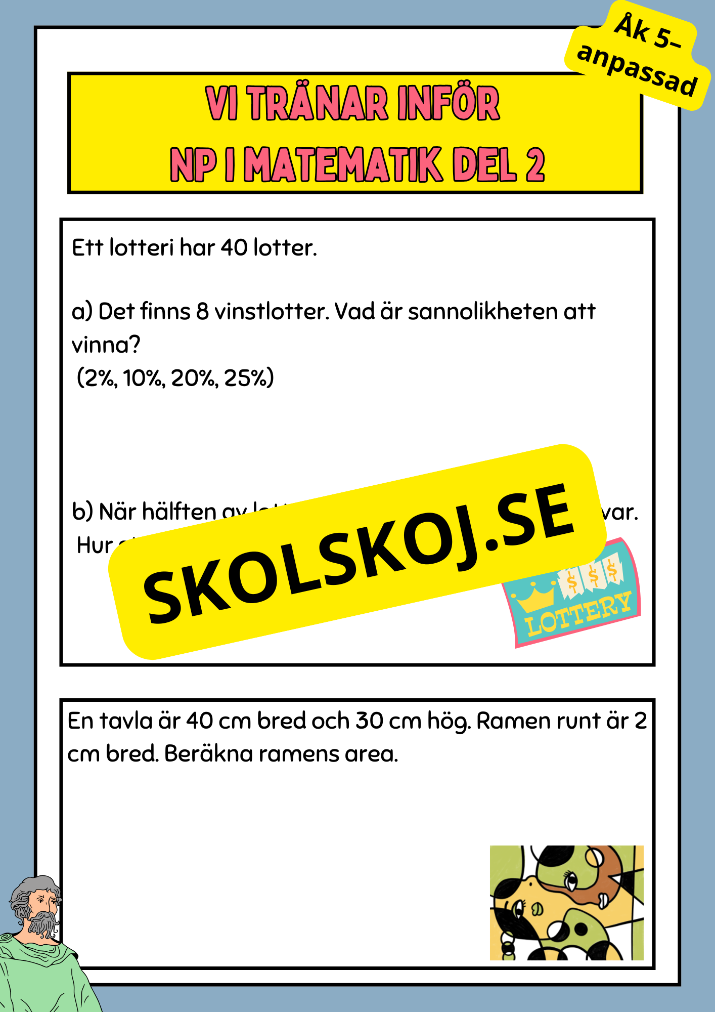 Vi tränar inför NP i matematik del 2 - Åk 5–anpassad