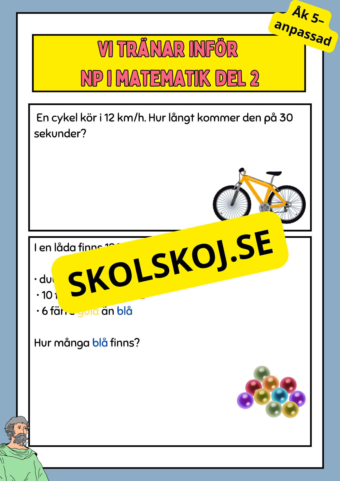 Vi tränar inför NP i matematik del 2 - Åk 5–anpassad