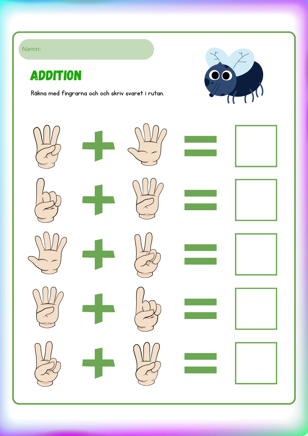 Fingerräkning - Addition och subtraktion