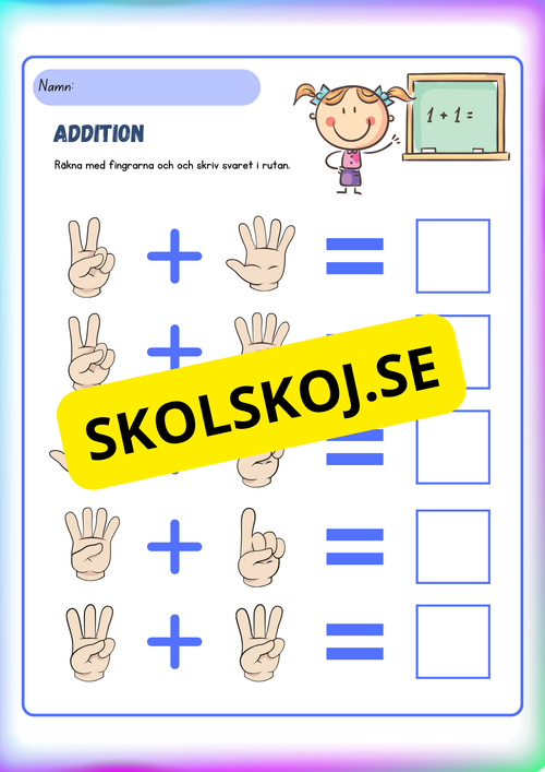 Fingerräkning - Addition och subtraktion
