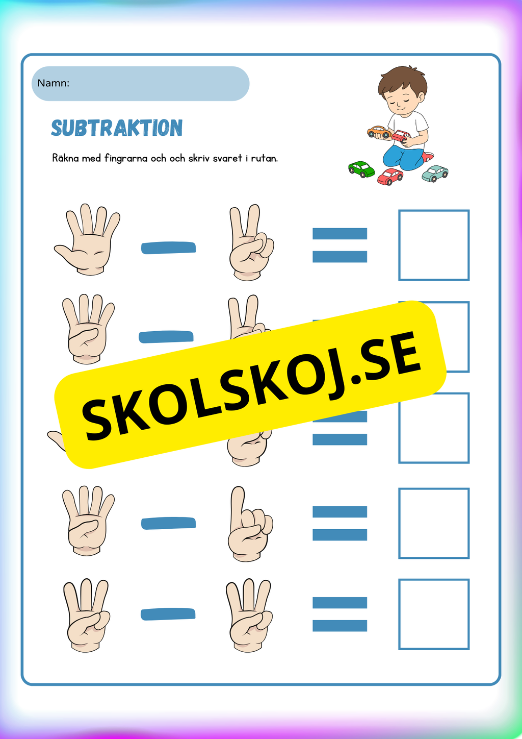 Fingerräkning - Addition och subtraktion