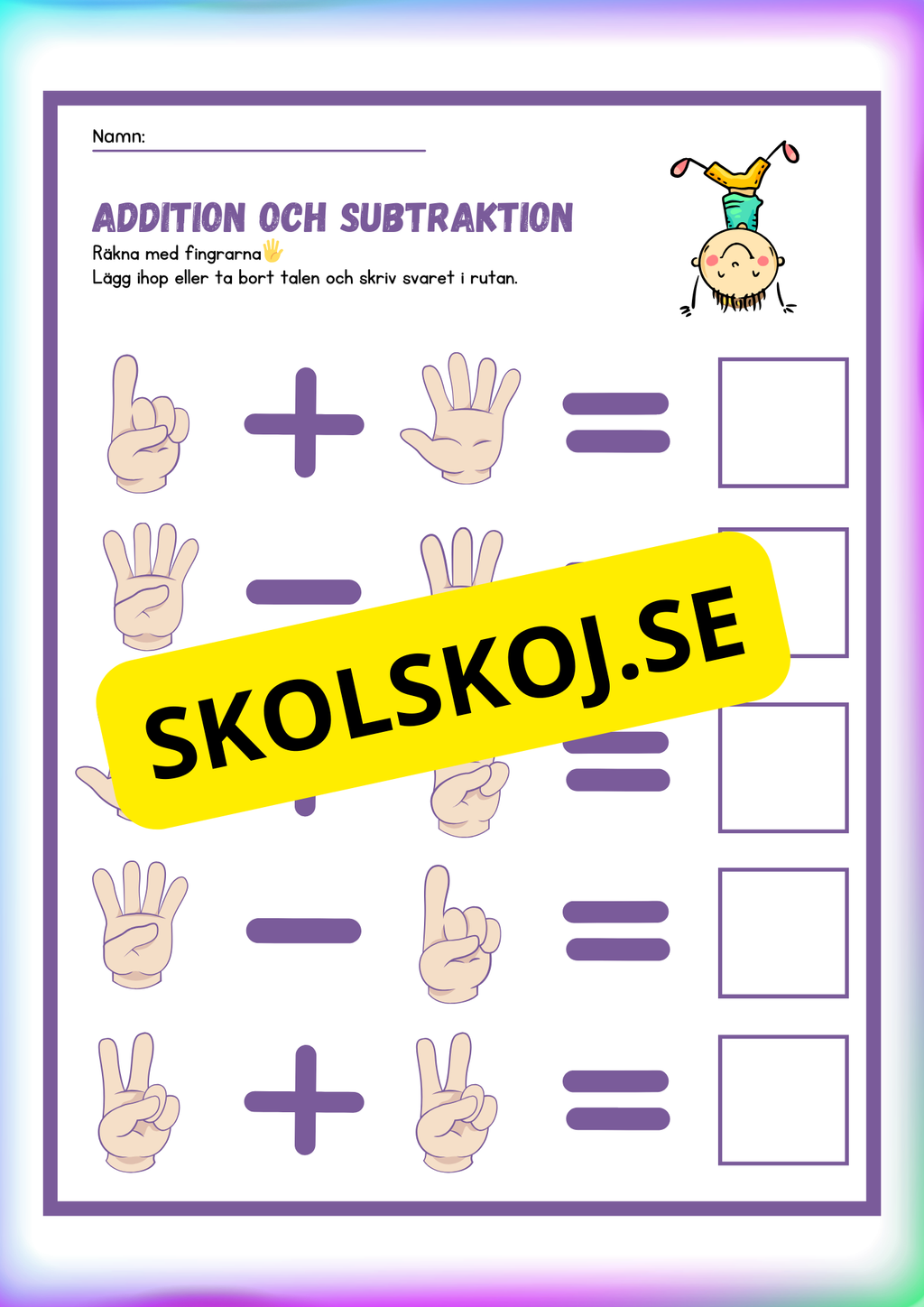 Fingerräkning - Addition och subtraktion
