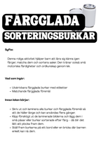 Färgglada sorteringsburkar