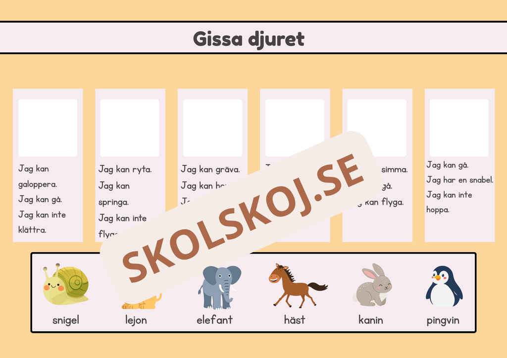 Kan du gissa djuret?