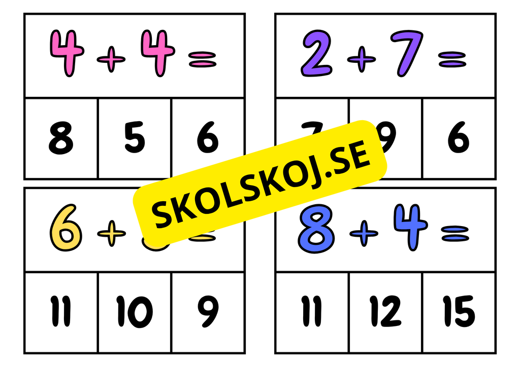 Additionskort och klädnypor