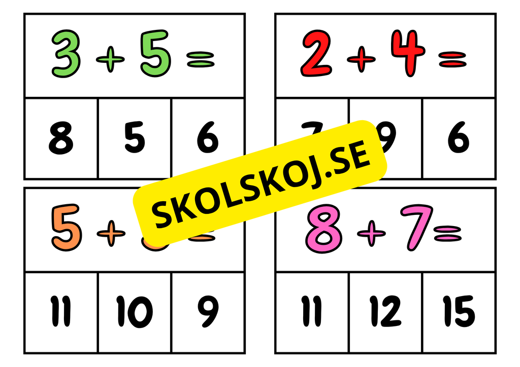Additionskort och klädnypor