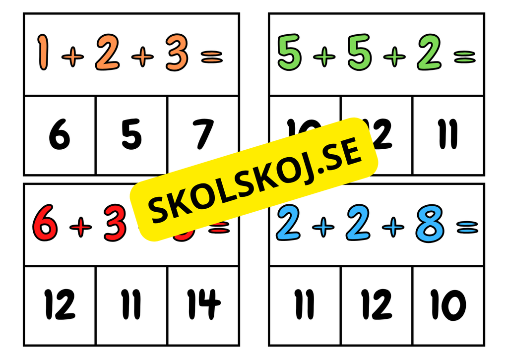 Additionskort och klädnypor