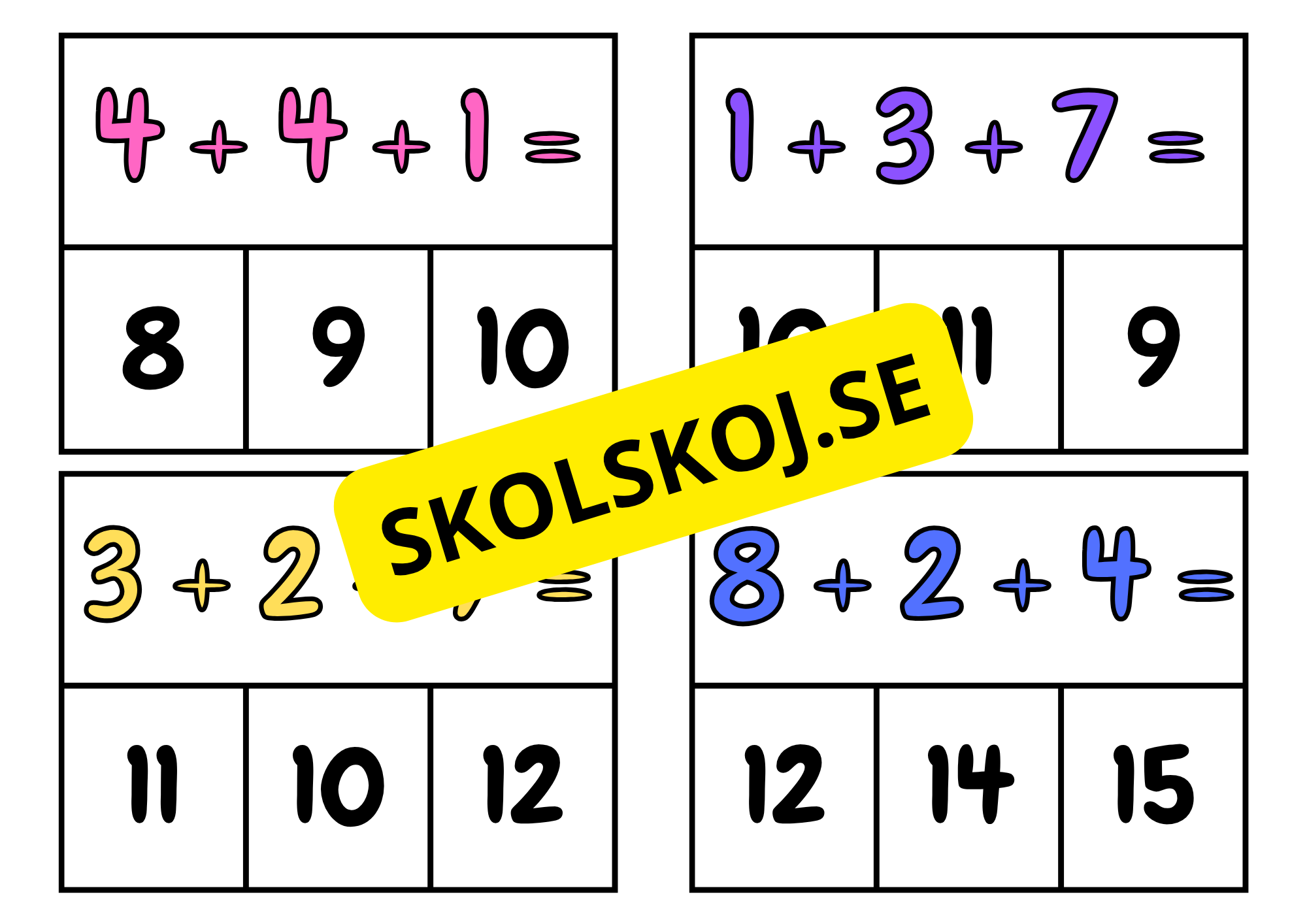 Additionskort och klädnypor