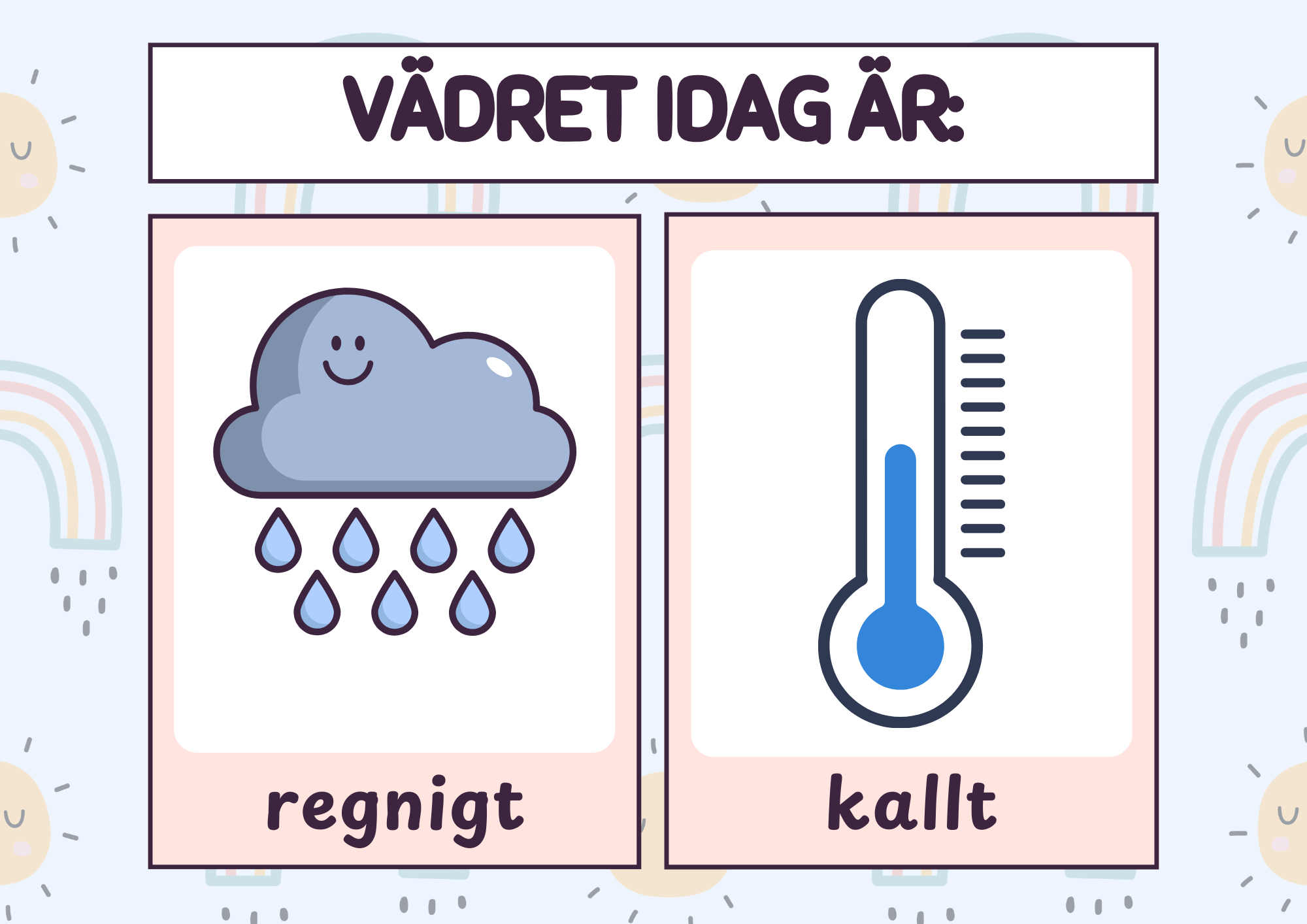 Väderkort med illustrationer - A5 format