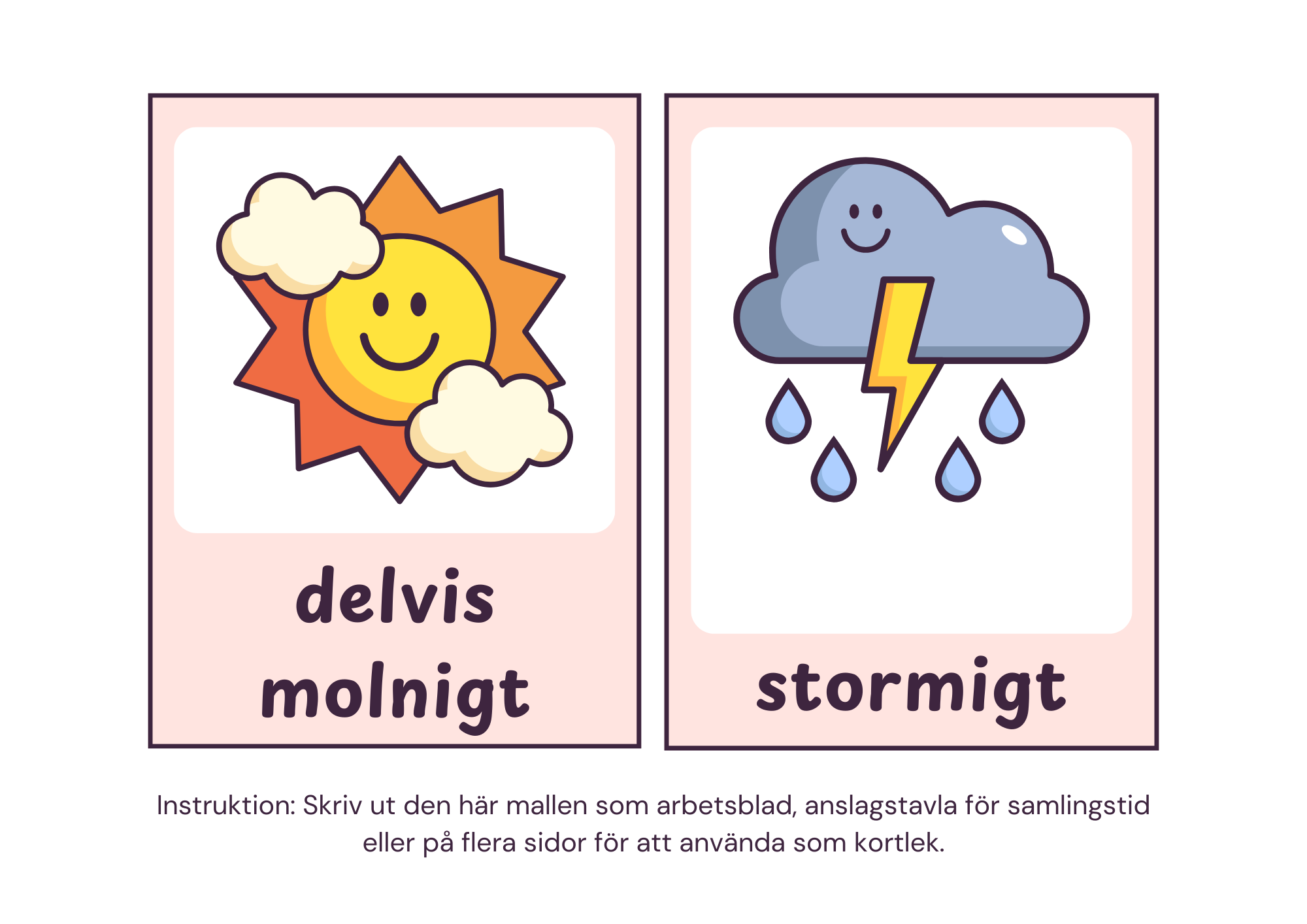 Väderkort med illustrationer - A5 format