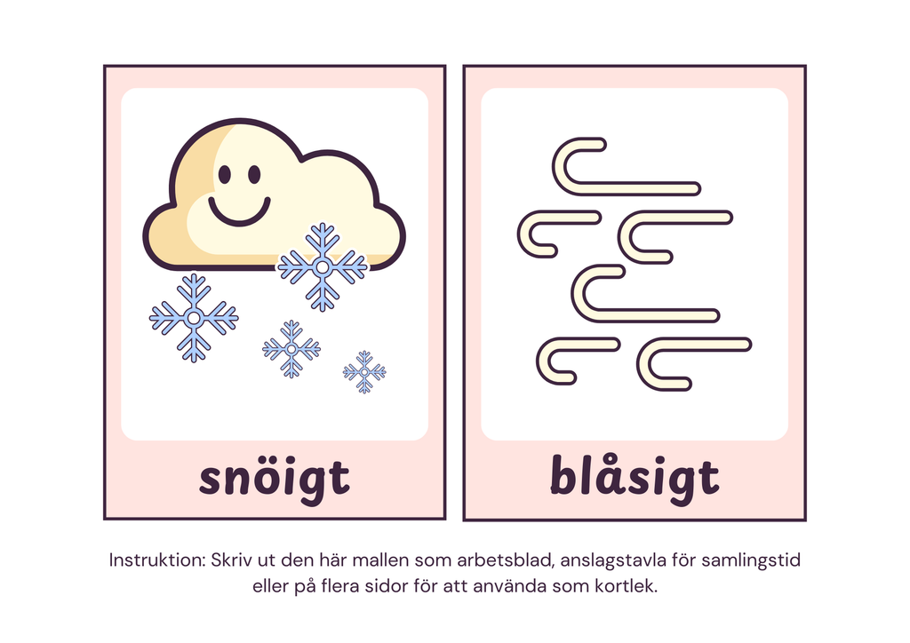 Väderkort med illustrationer - A5 format