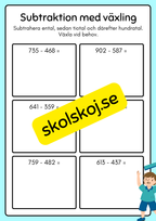 Subtraktion med växling - Häfte