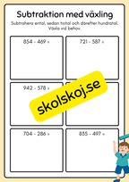 Subtraktion med växling - Häfte