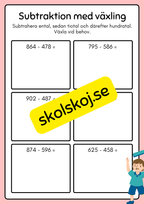 Subtraktion med växling - Häfte