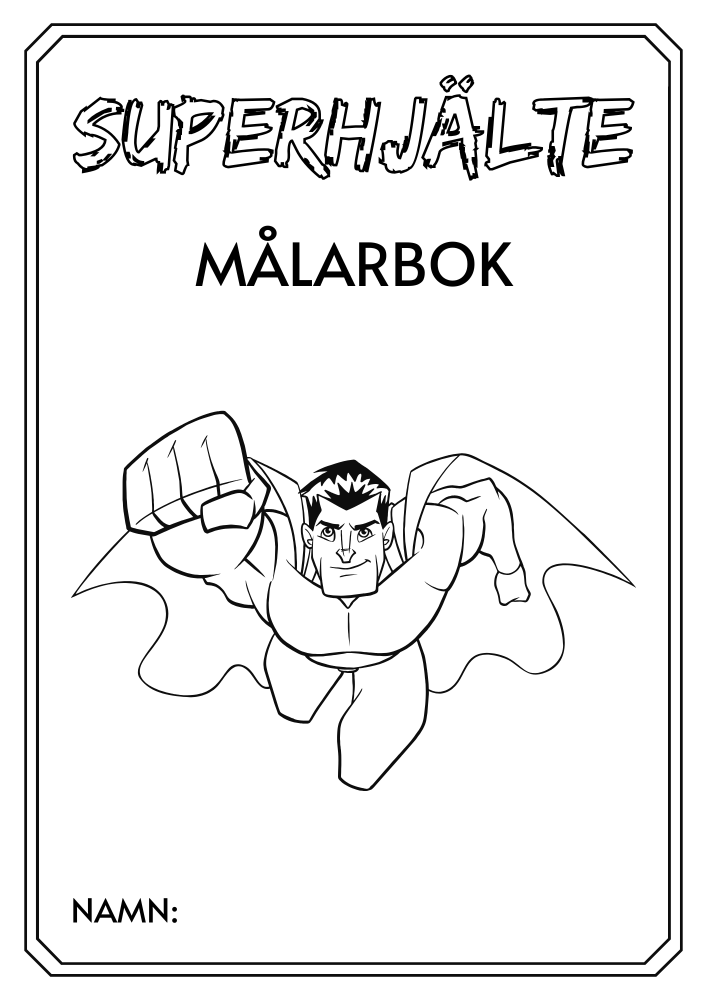 Superhjälte - Målarbok