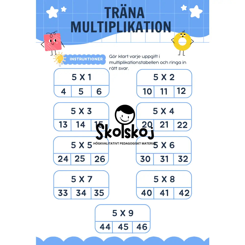 Träna multiplikation - 2 - 10