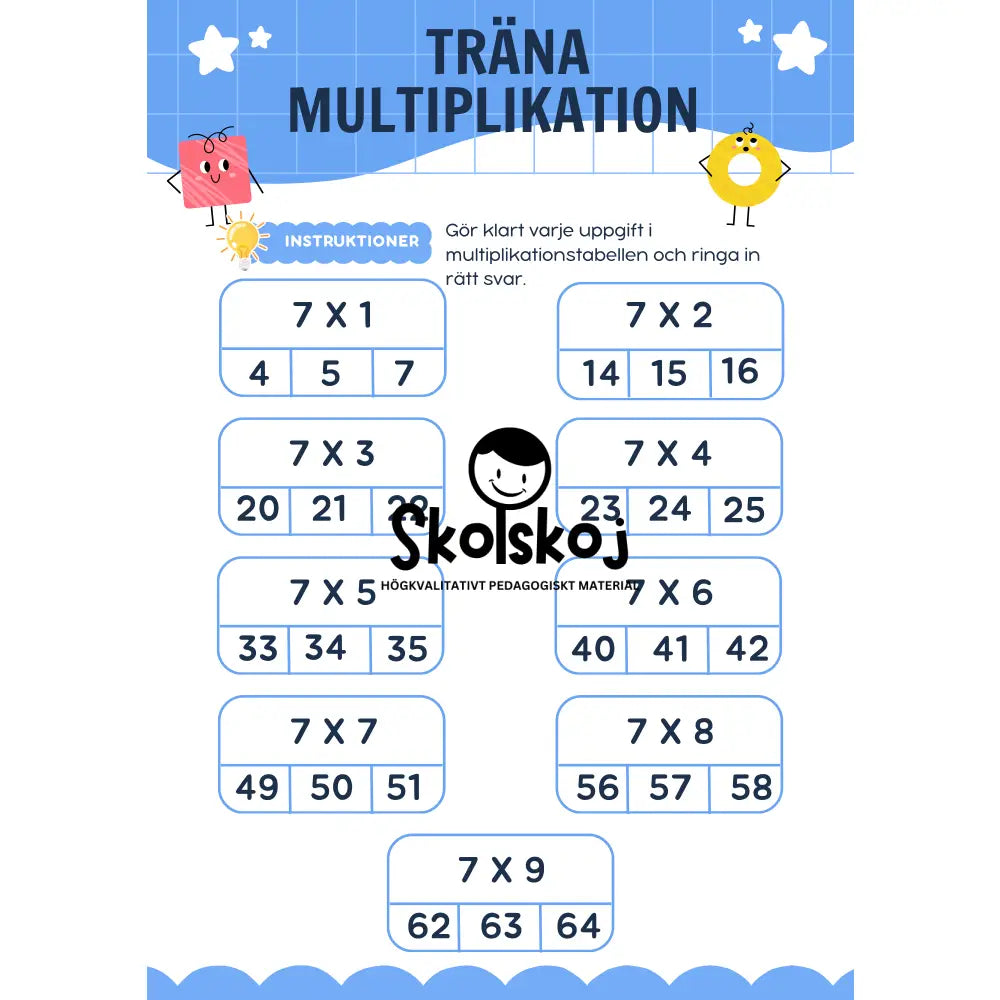 Träna multiplikation - 2 - 10