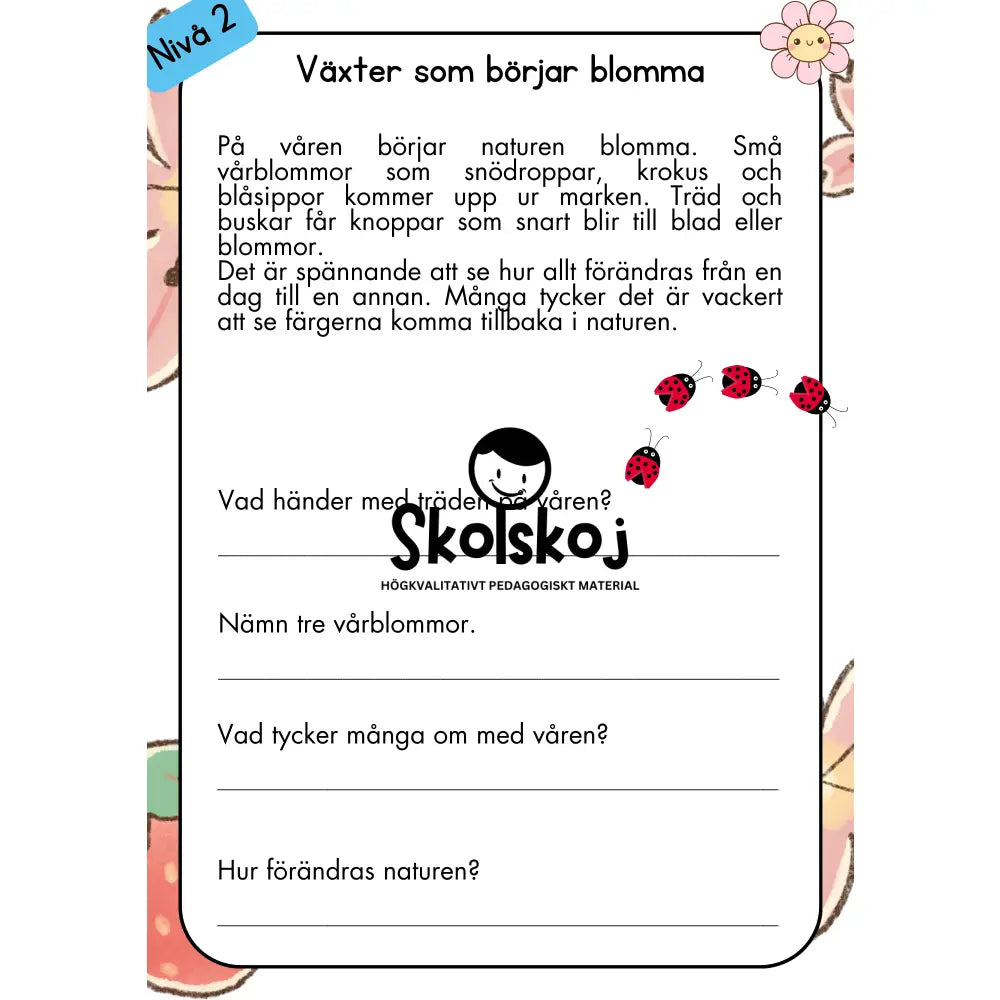 Våren i fokus - Läsförståelse - Årskurs 1 - 3