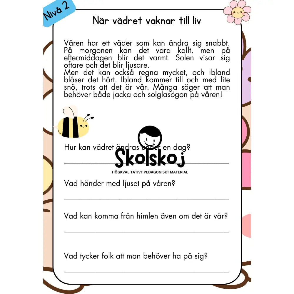 Våren i fokus - Läsförståelse - Årskurs 1 - 3
