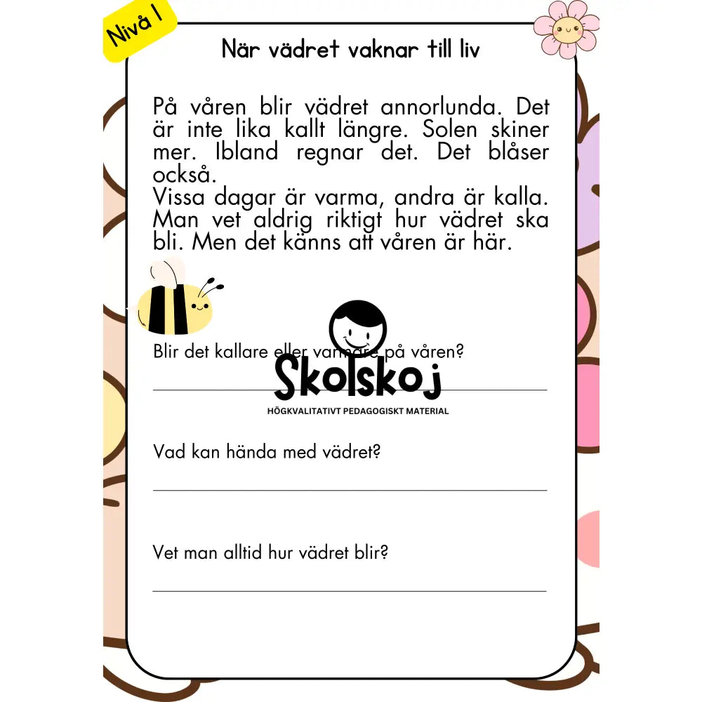Våren i fokus - Läsförståelse - Årskurs 1 - 3