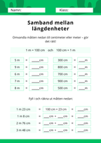Samband mellan längdenheter - Årskurs 4 - 6