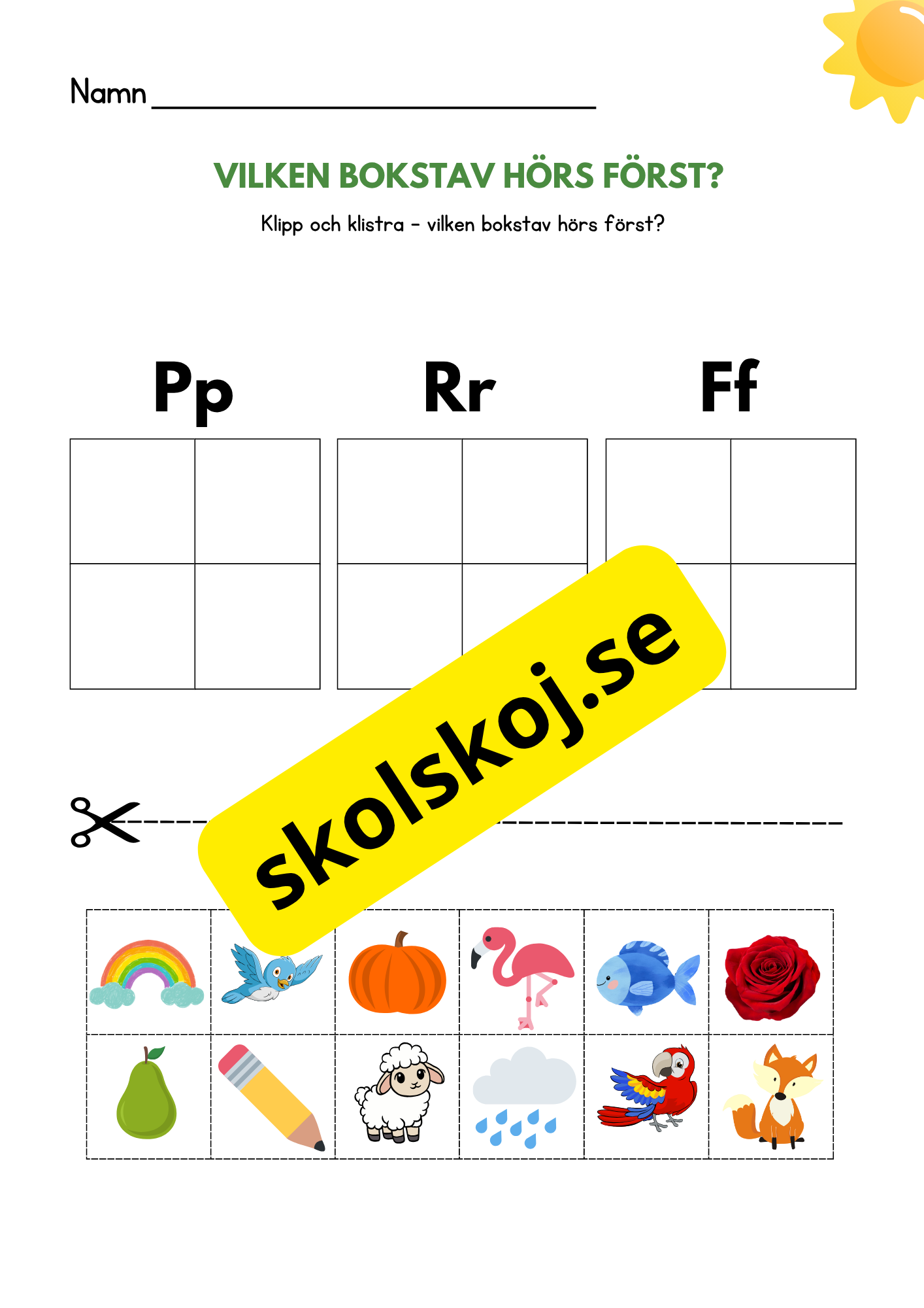 Vilken bokstav hörs först - Häfte