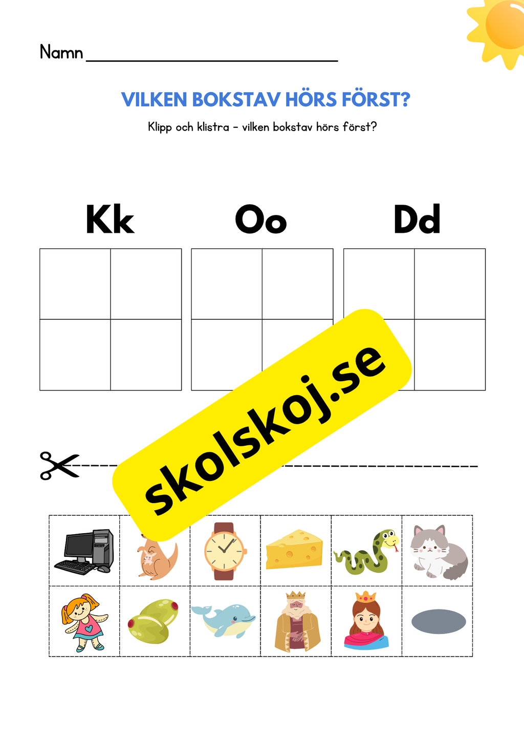 Vilken bokstav hörs först - Häfte